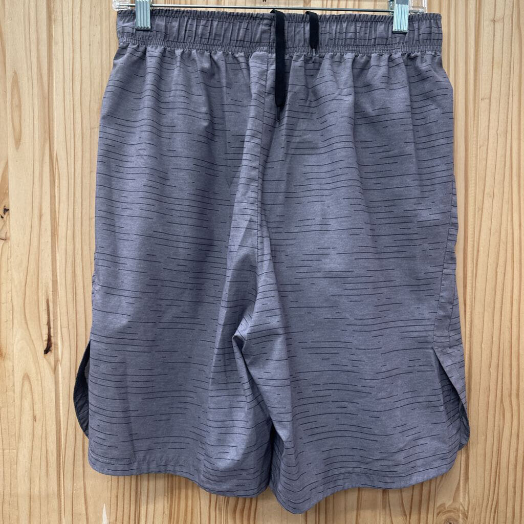 MENS NIKE DRI FIT GRY/BLK STRIPE SHORTS M