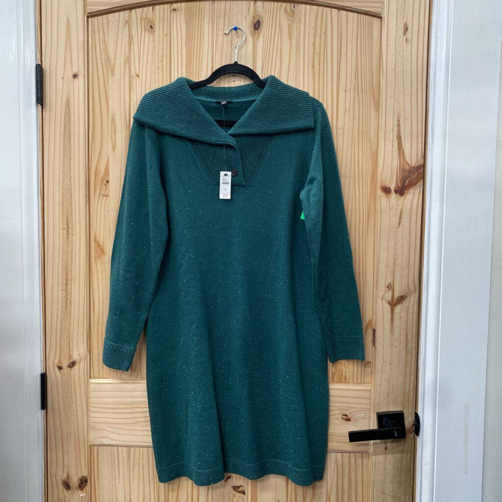 WOMENS TALBOTS GREEN SWEATER DRESS M NWT