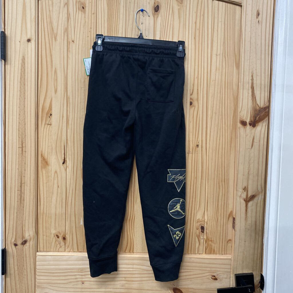 BOYS JORDAN SWEATPANTS BLK/GOLD S 8/10 NWT