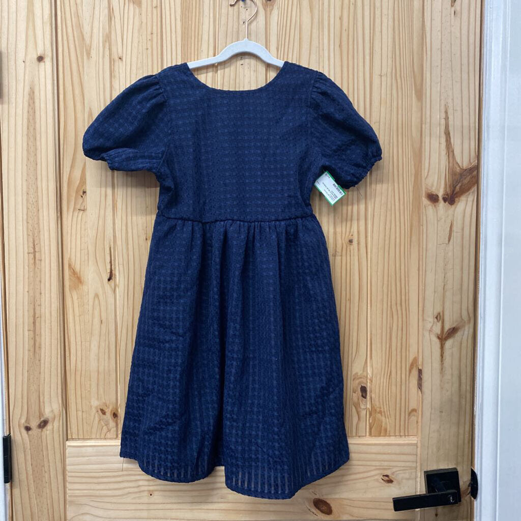 GIRLS NAVY BLUE CASUAL DRESS 10/11