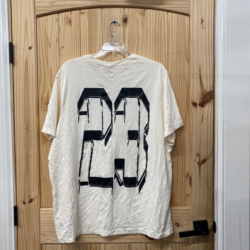 MENS JORDAN IVORY/BLK T-SHIRT 3XL