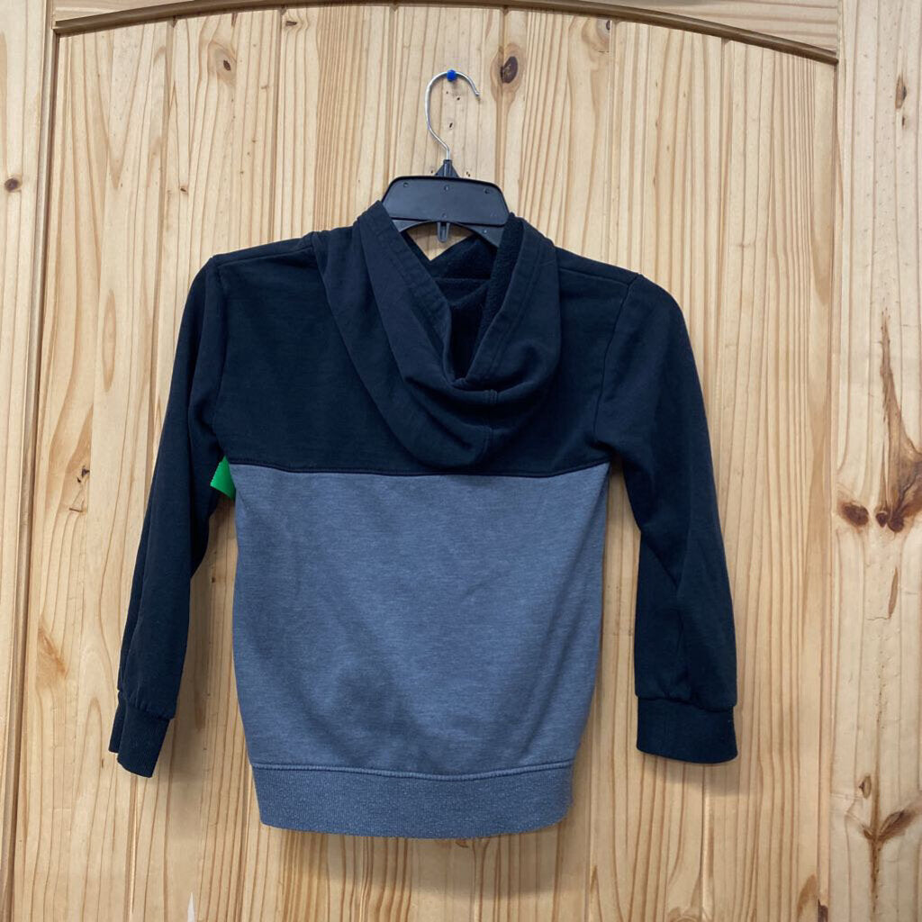 BOYS UNDER ARMOUR HOODIE BLK/GREY/NEON GREEN 7