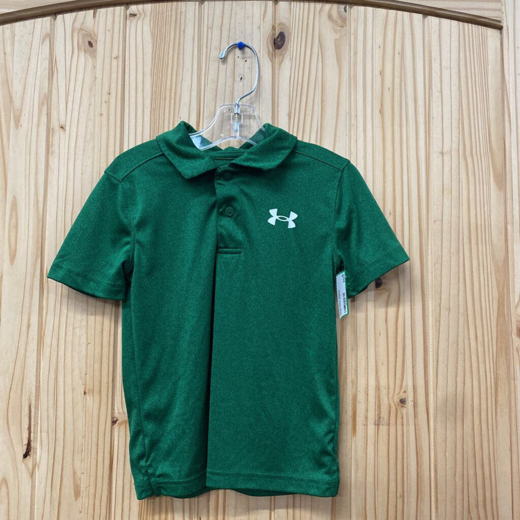 BOYS UNDER ARMOUR GREEN POLO SHIRT 5