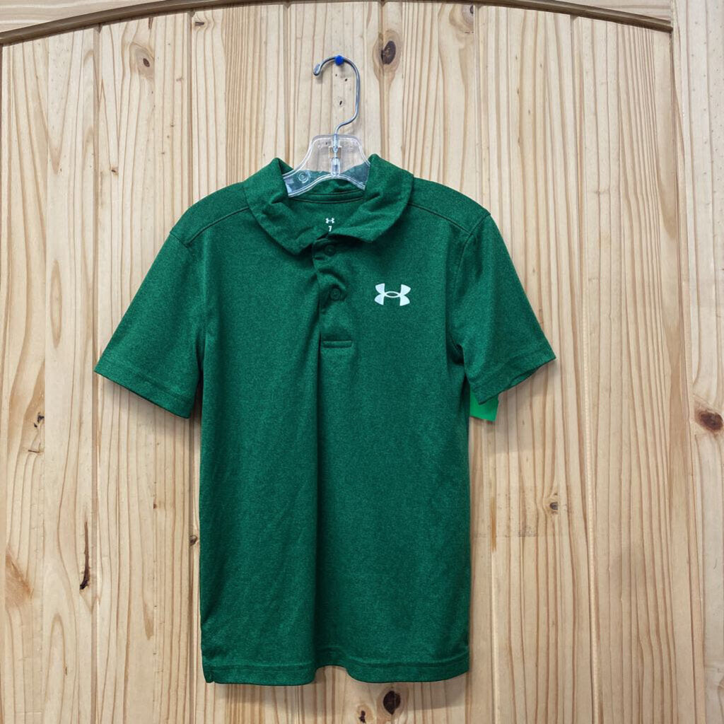 BOYS UNDER ARMOUR GREEN POLO SHIRT 7