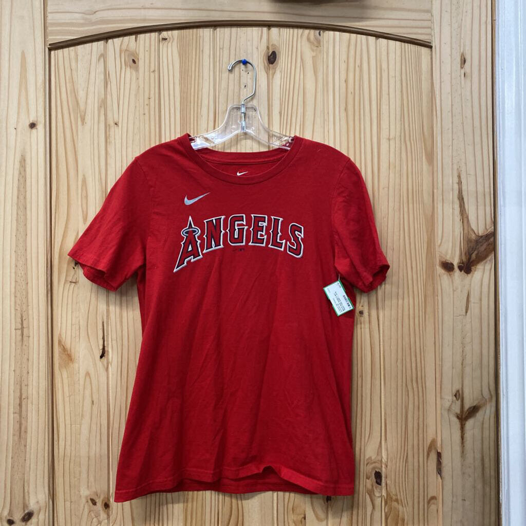 BOYS NIKE ANGELS #27 TROUT RED SHIRT L 14/16