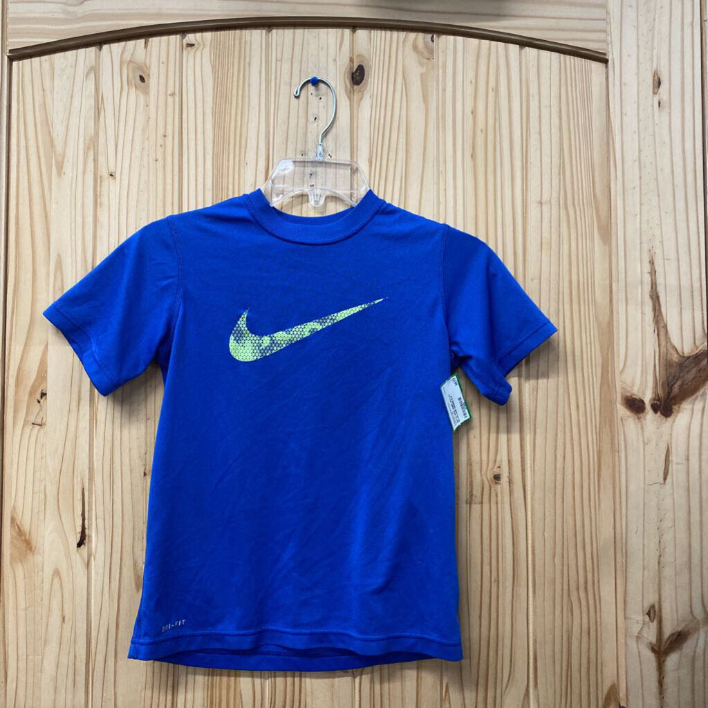 BOYS NIKE SHIRT ROYAL BLUE/LIIME GREEN S 8