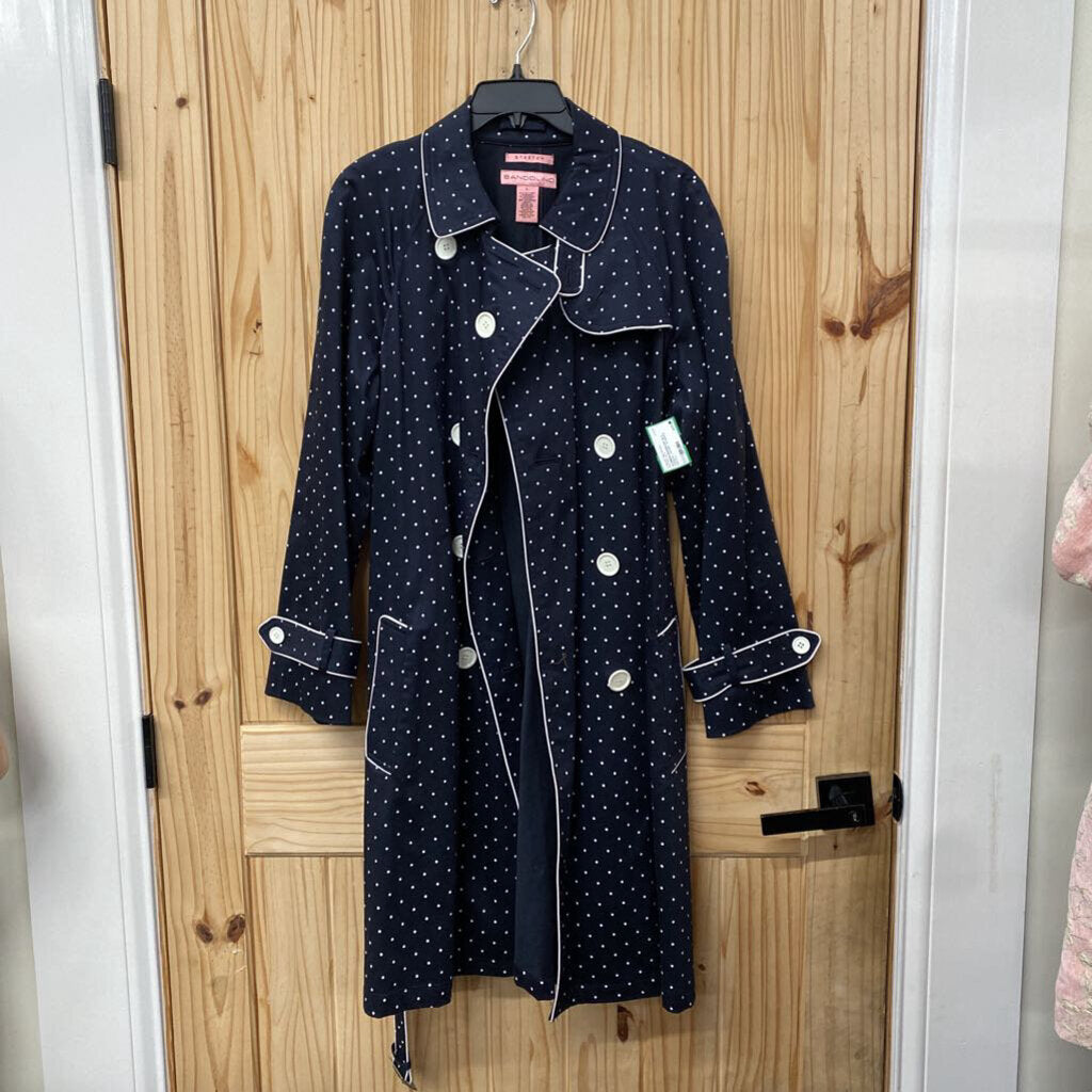 WOMENS BANDOLINO BLK CASUAL JACKET W/WHITE DOTS L