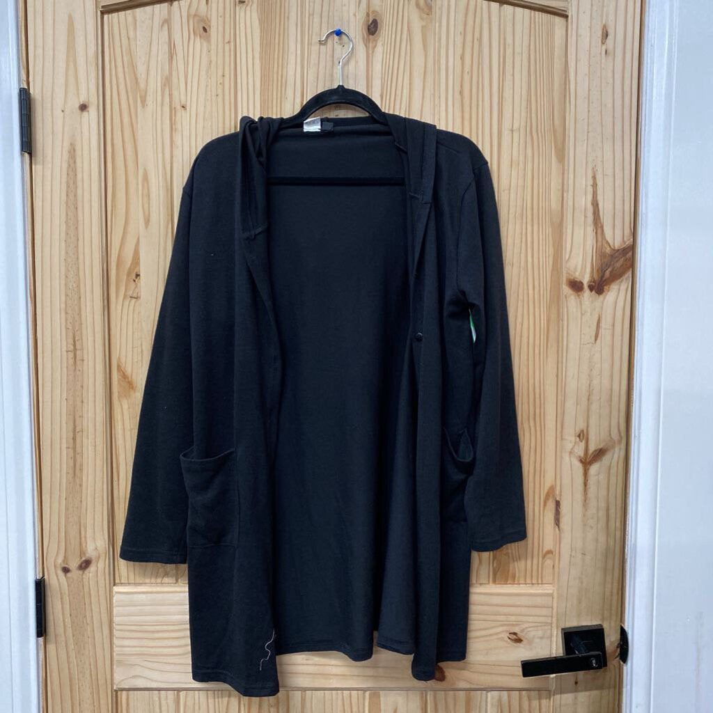 WOMENS SHEER BLK CARDIGAN L