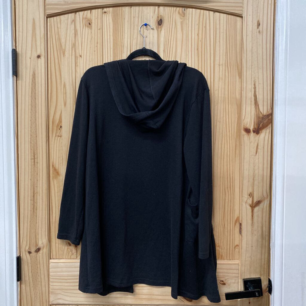 WOMENS SHEER BLK CARDIGAN L