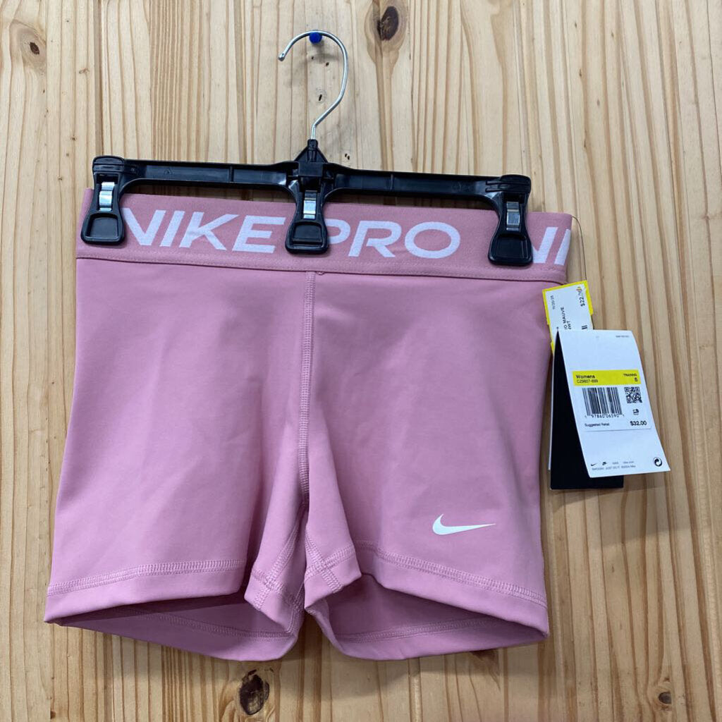 WOMENS NIKE PRO MAUVE PINK SHORTS S NWT