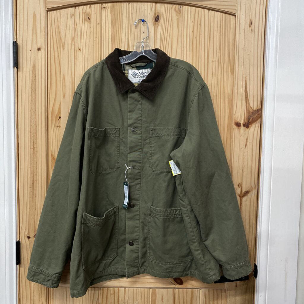 MENS ALPINE DESIGN OLIVE GREEN JACKET XXL NWT
