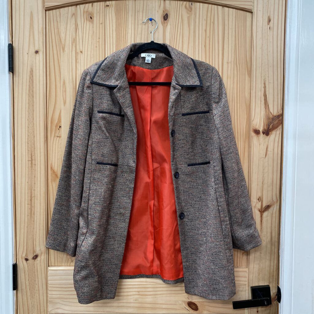 WOMENS CATO CASUAL BLAZER DK TAN/DK BROWN 12