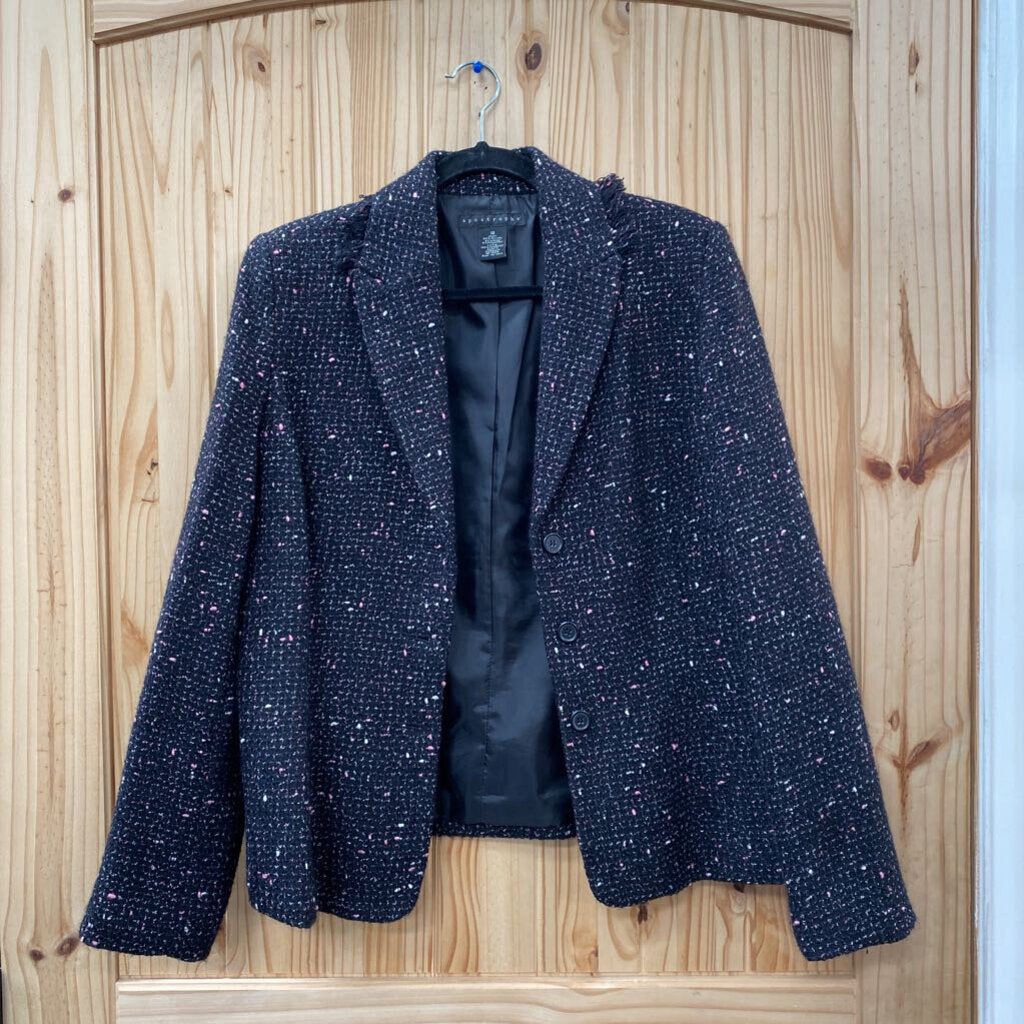 WOMENS APOSTROPHE CASUAL BLAZER BLK/PINK 12