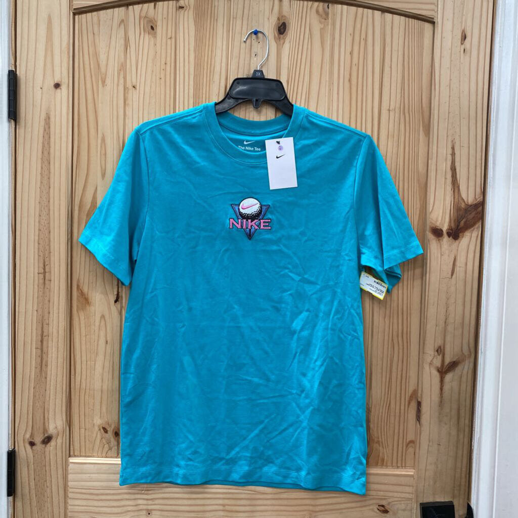 MENS NIKE LT BLUE SHIRT W/GOLF BALL M NWT