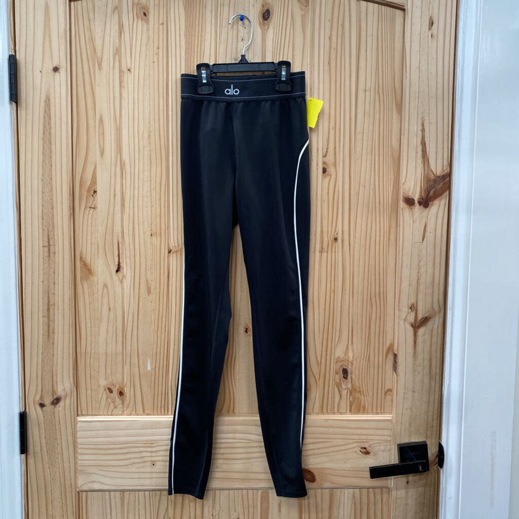 WOMENS ALO LEGGINGS BLK/WHITE S