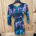 GIRLS SPEECHLESS CASUAL DRESS PURPLE/TEAL/BLK M 8