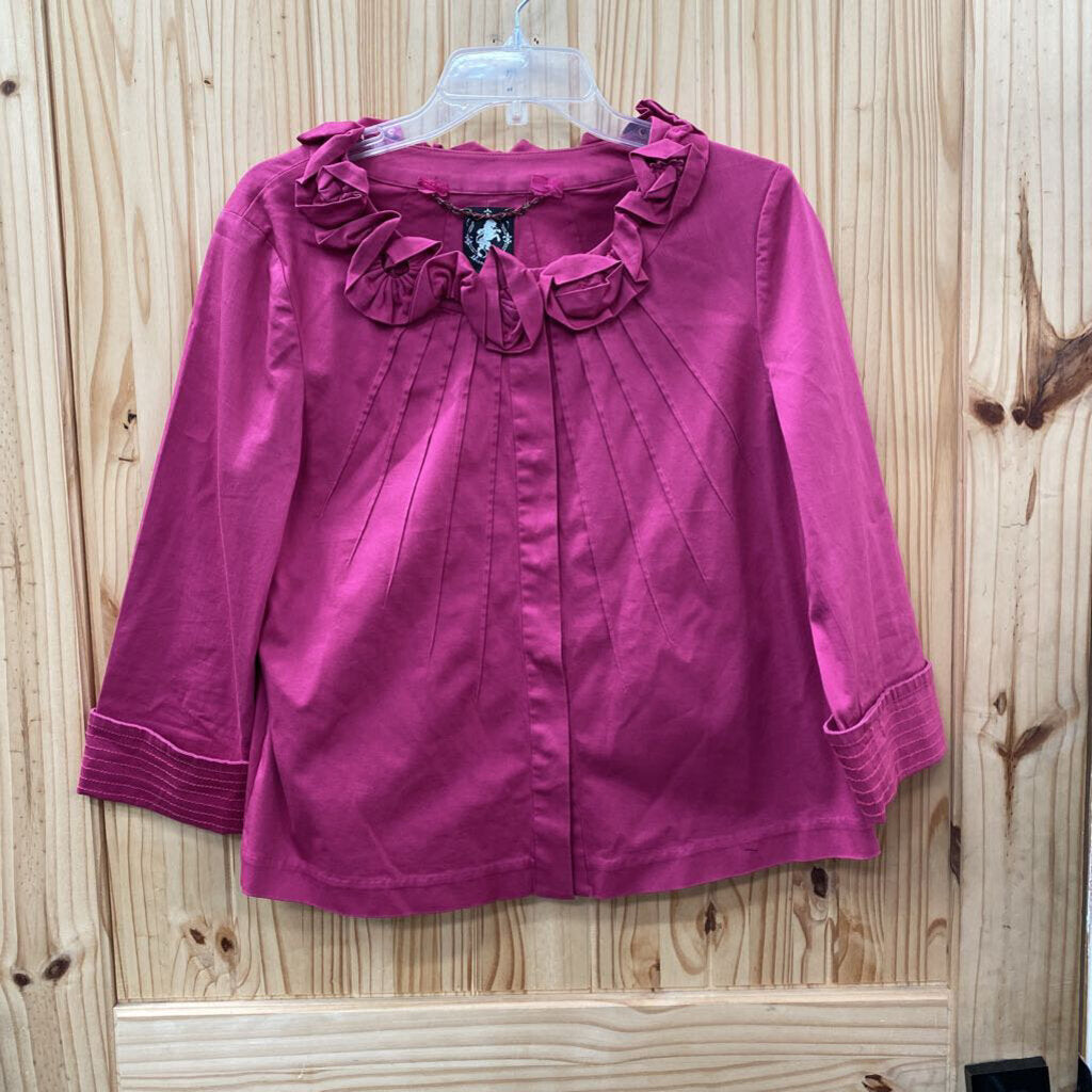 WOMENS DK FUSHIA CASUAL BLAZER L