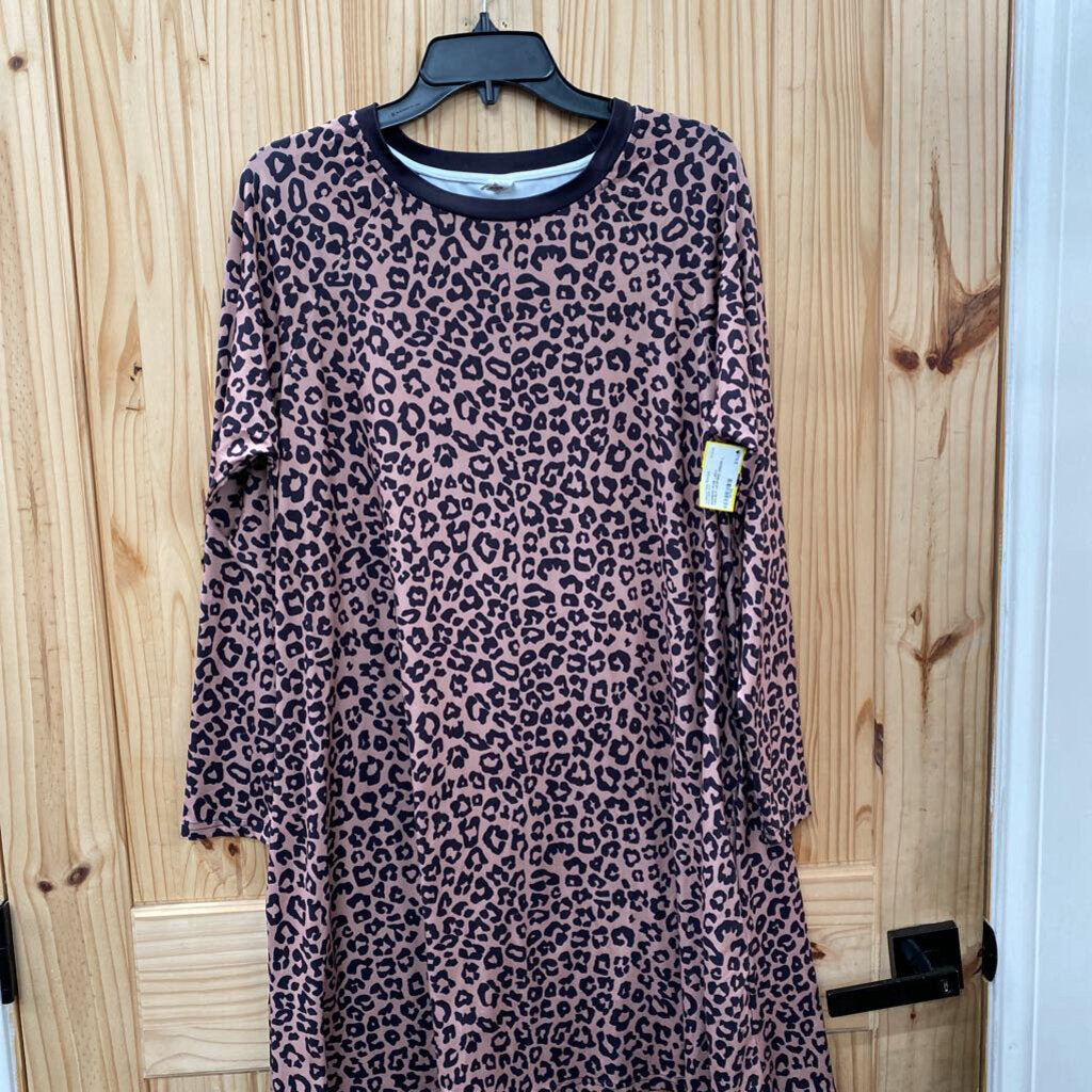WOMENS PIXIE LADY TAN/BLK LEOPARD DRESS L
