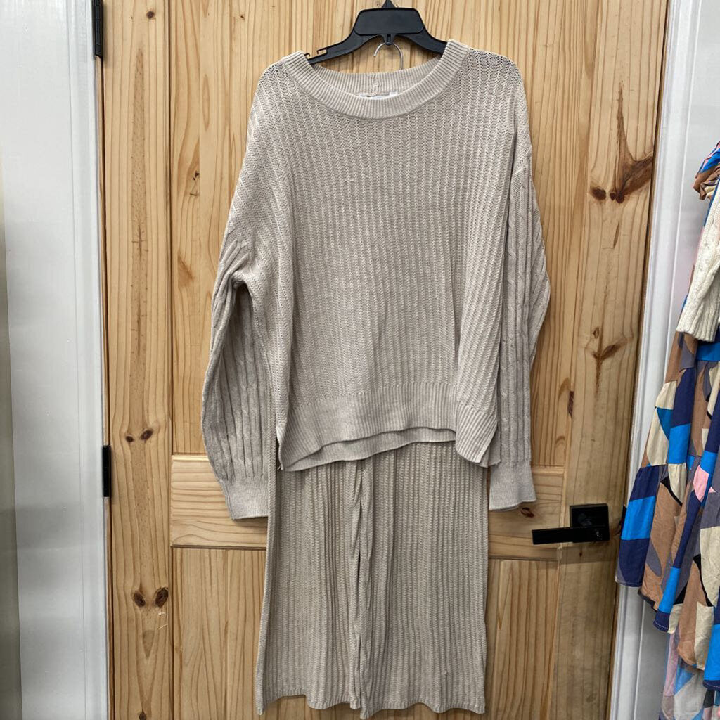 WOMENS TIME & TRU 2PC SET BEIGE XL