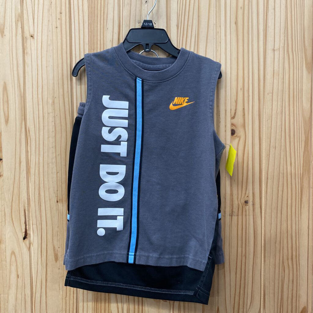 BOYS NIKE 2PC SET GREY/ORANGE/WHITE/SKY BLUE L 7
