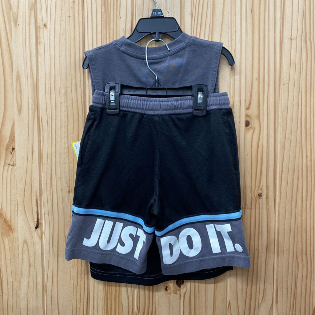 BOYS NIKE 2PC SET GREY/ORANGE/WHITE/SKY BLUE L 7