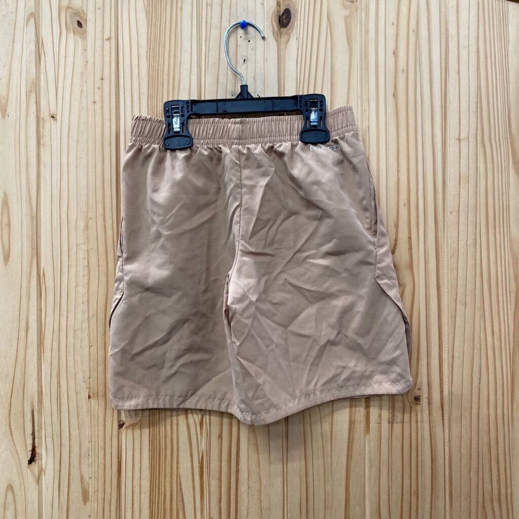 BOYS NIKE SHORTS TAUPE/WHITE L 7