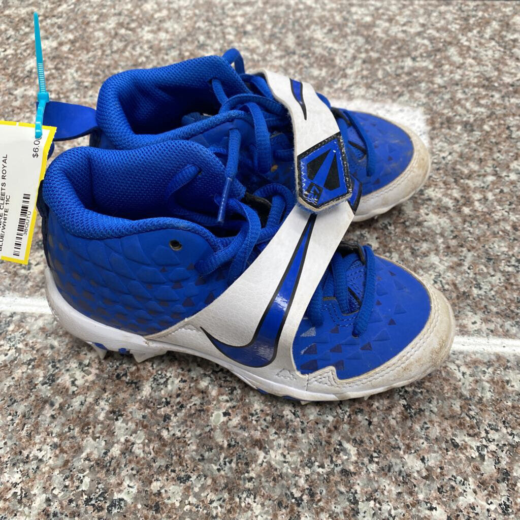BOYS NIKE CLEETS ROYAL BLUE/WHITE 11C