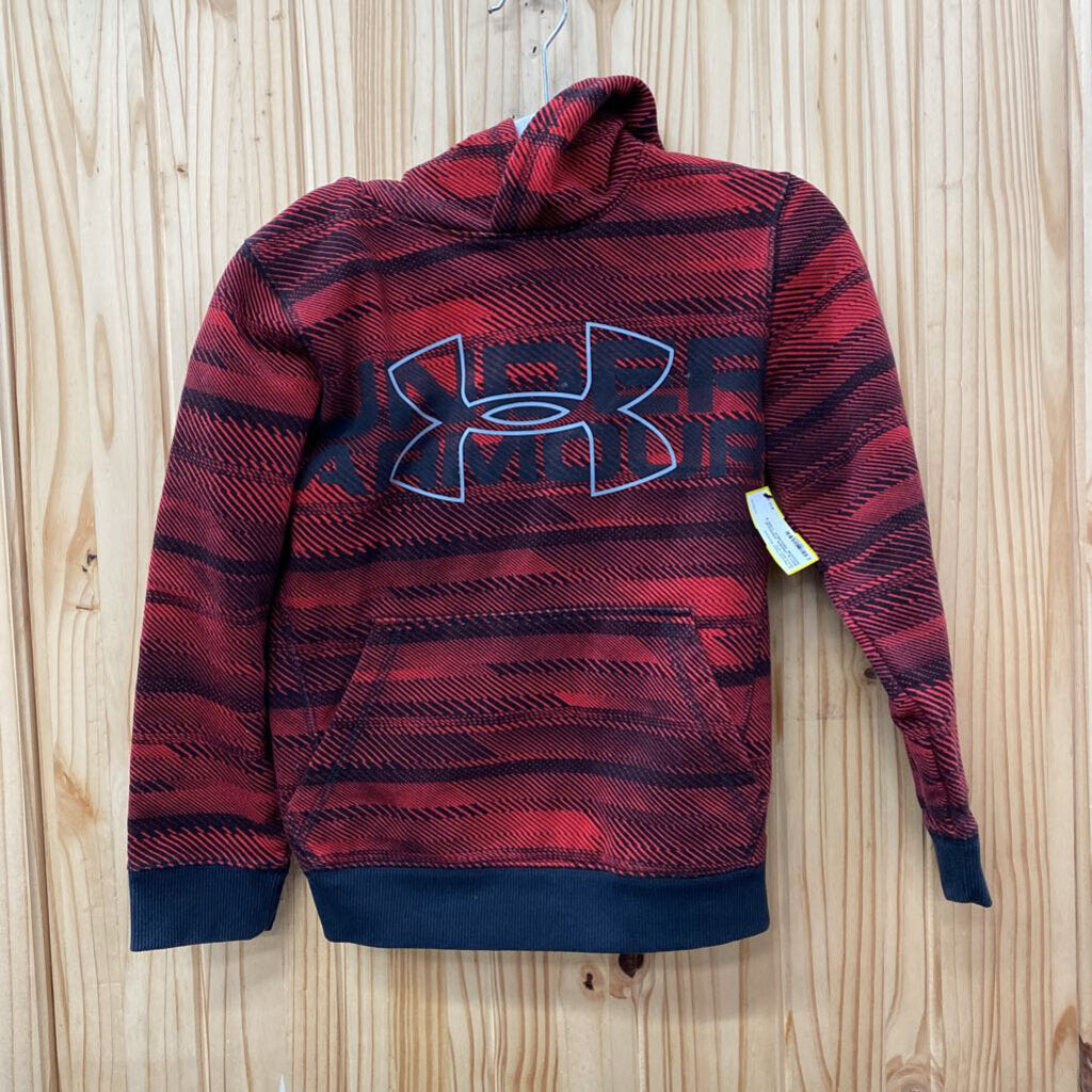 BOYS UNDER ARMOUR HOODIE RED/BLK YSM 8