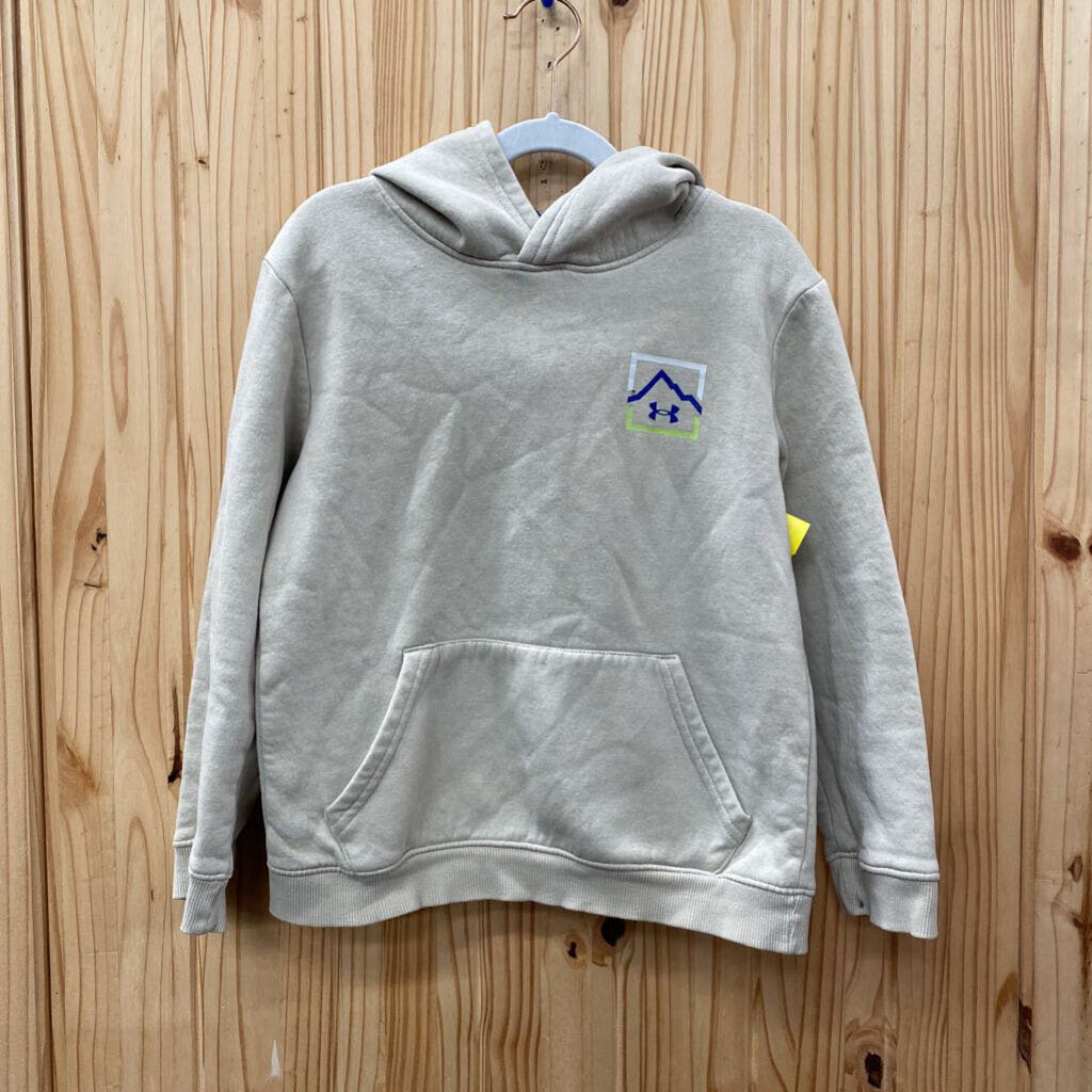 BOYS UNDER ARMOUR TAUPE HOODIE YS 8