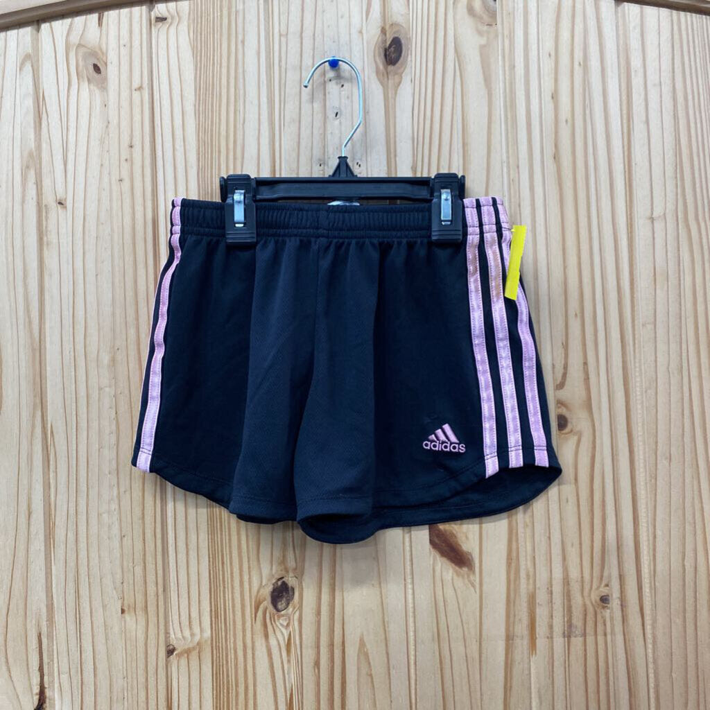 GIRLS ADIDAS SHORTS PINK/BLK M 10/12