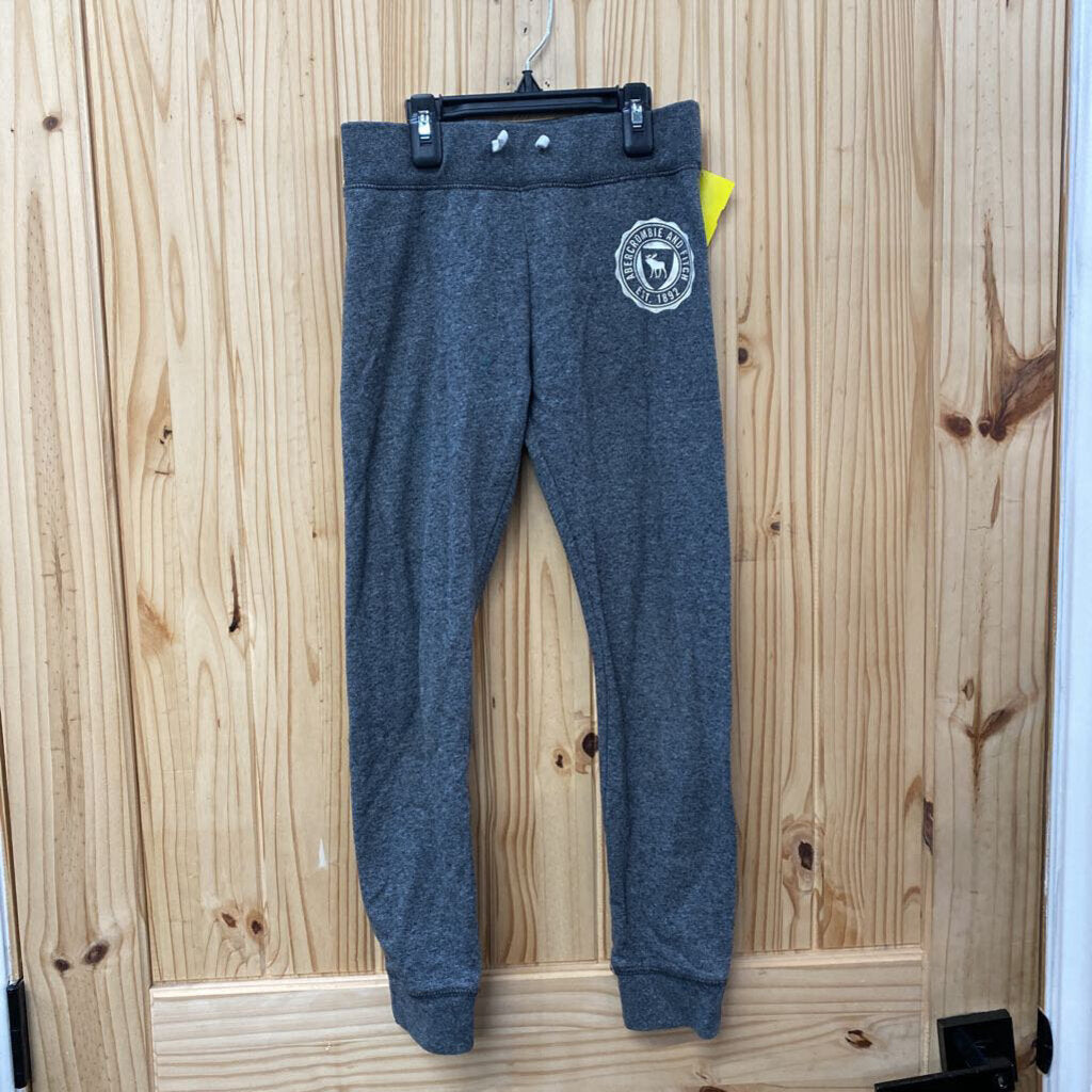 GIRLS ABERCROMBIE KIDS DK GREY/WHITE PANTS 9/10