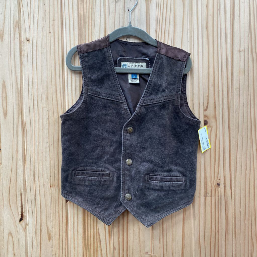 BOYS ROPER BROWN VEST M 8