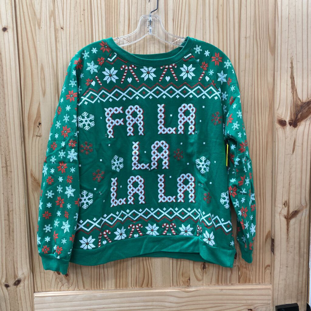 WOMENS FA LA LA LA GREEN/WHITE SWEATSHIRT XL