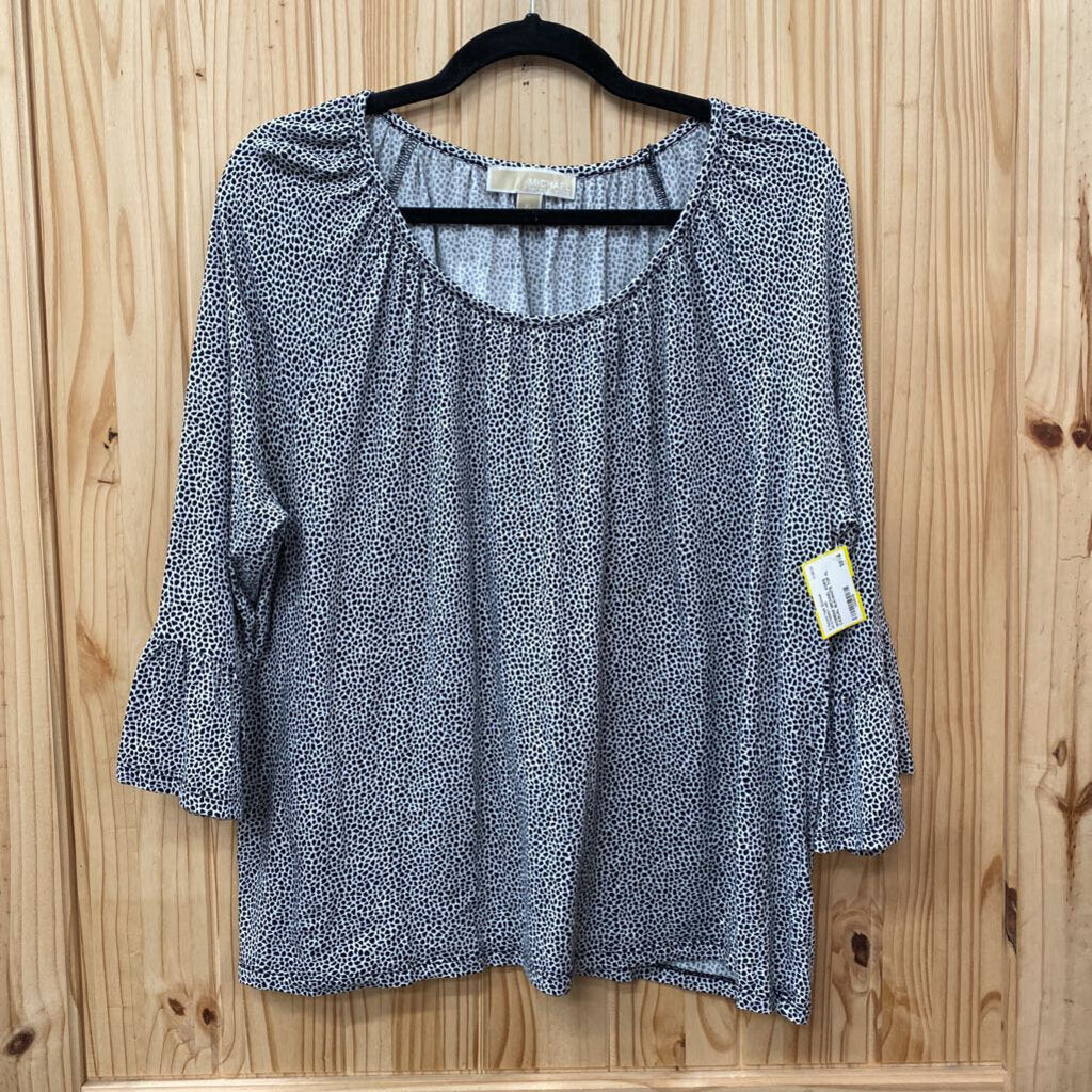 WOMENS MICHAEL KORS CASUAL BLK/WHITE TOP XL