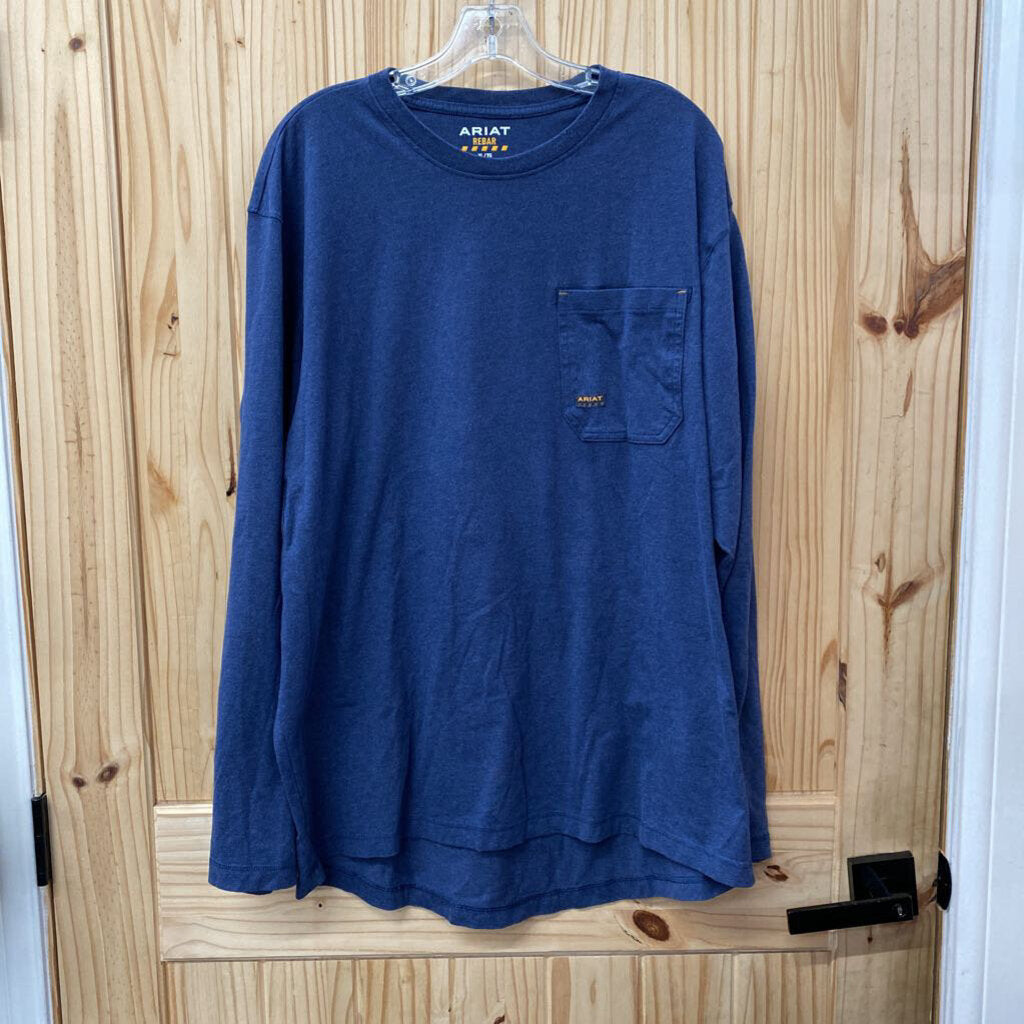 MENS ARIAT BLUE LS SHIRT XL