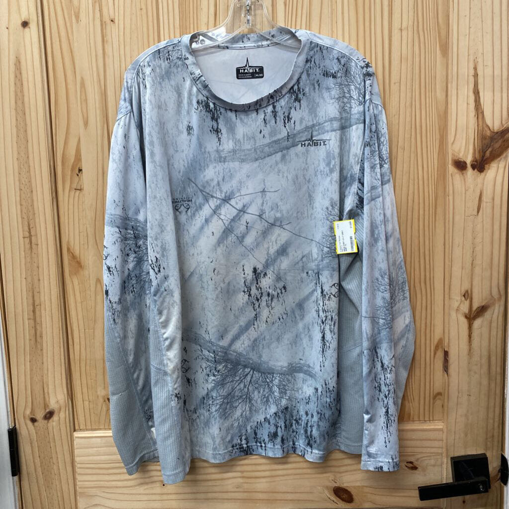 MENS HABIT LS LT GREY SHIRT XL