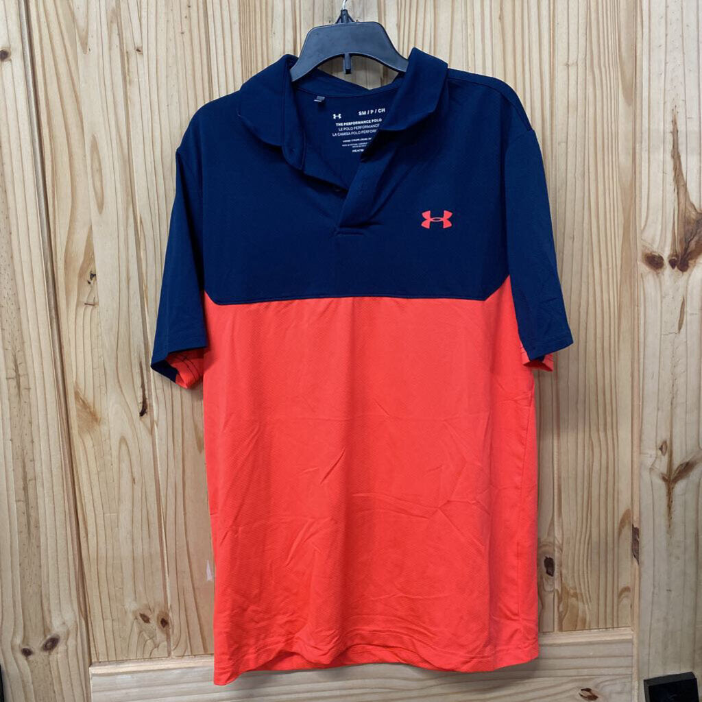 MENS UNDER ARMOUR GOLF POLO NAVY CORAL S