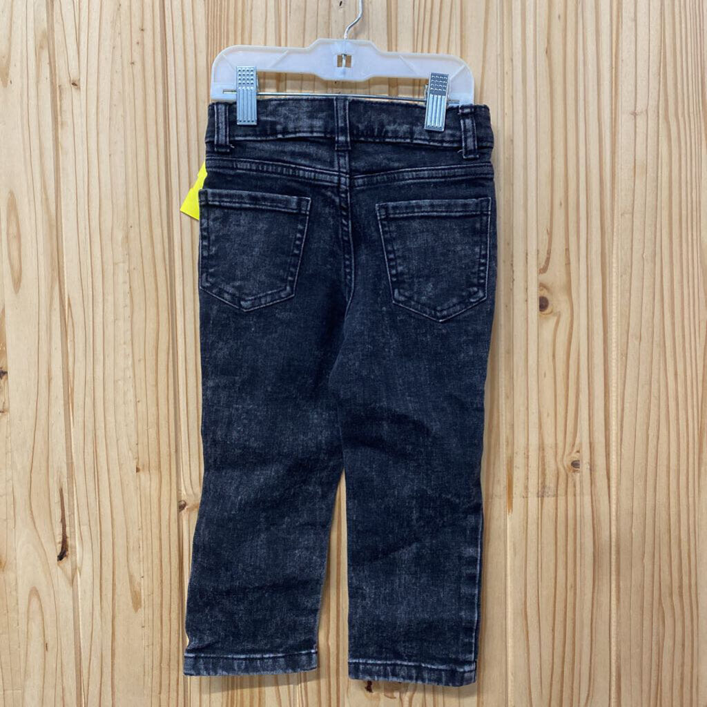 BOYS WONDER NATION BLK DENIM DIST. JEANS 3T