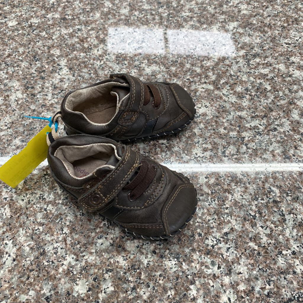 BOYS PEDIPED DK BROWN CASUAL SHOES 6/12M