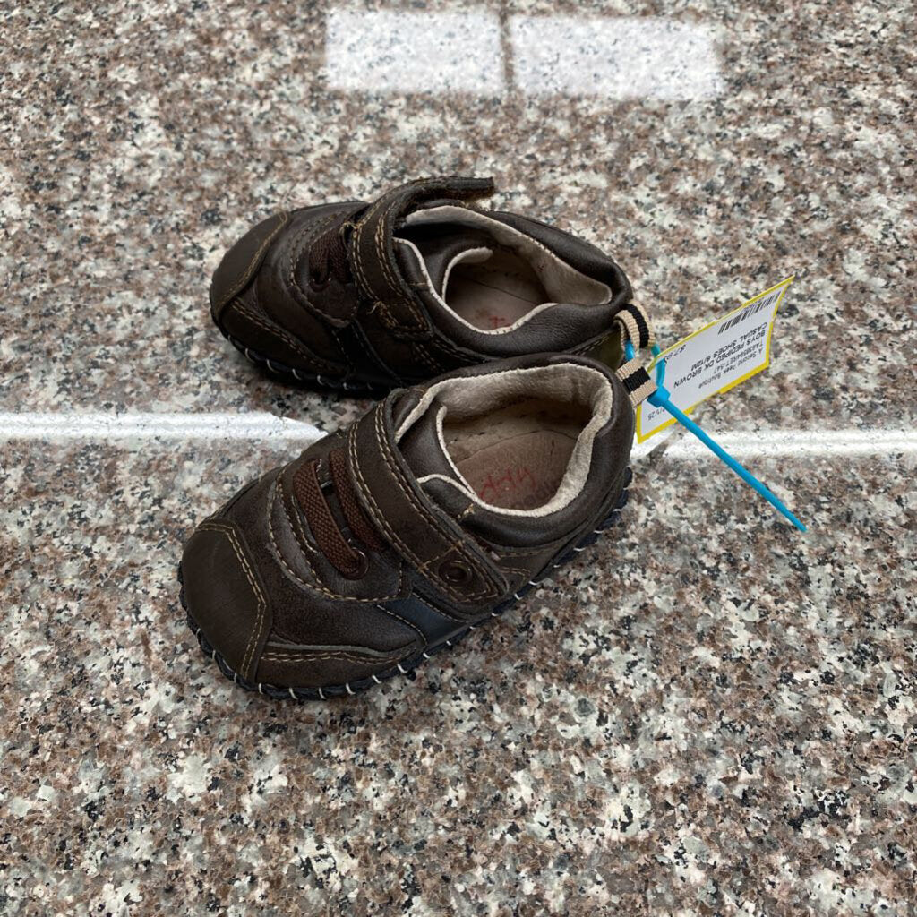 BOYS PEDIPED DK BROWN CASUAL SHOES 6/12M