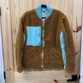 WOMENS FREE PEOPLE JACKET BROWN/SKY BLUE XS