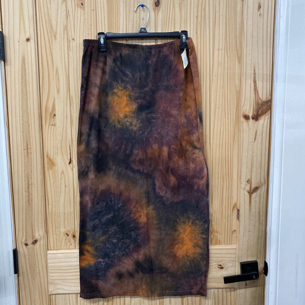 WOMENS SHEIN SKIRT BROWN/WINE/BLK 1XL