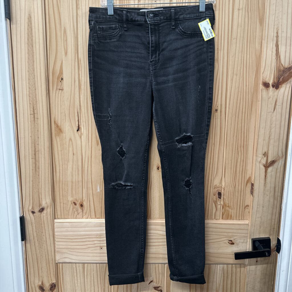 WOMENS HOLLISTER BLK DIST. HR SUPER SKINNY JEANS 11