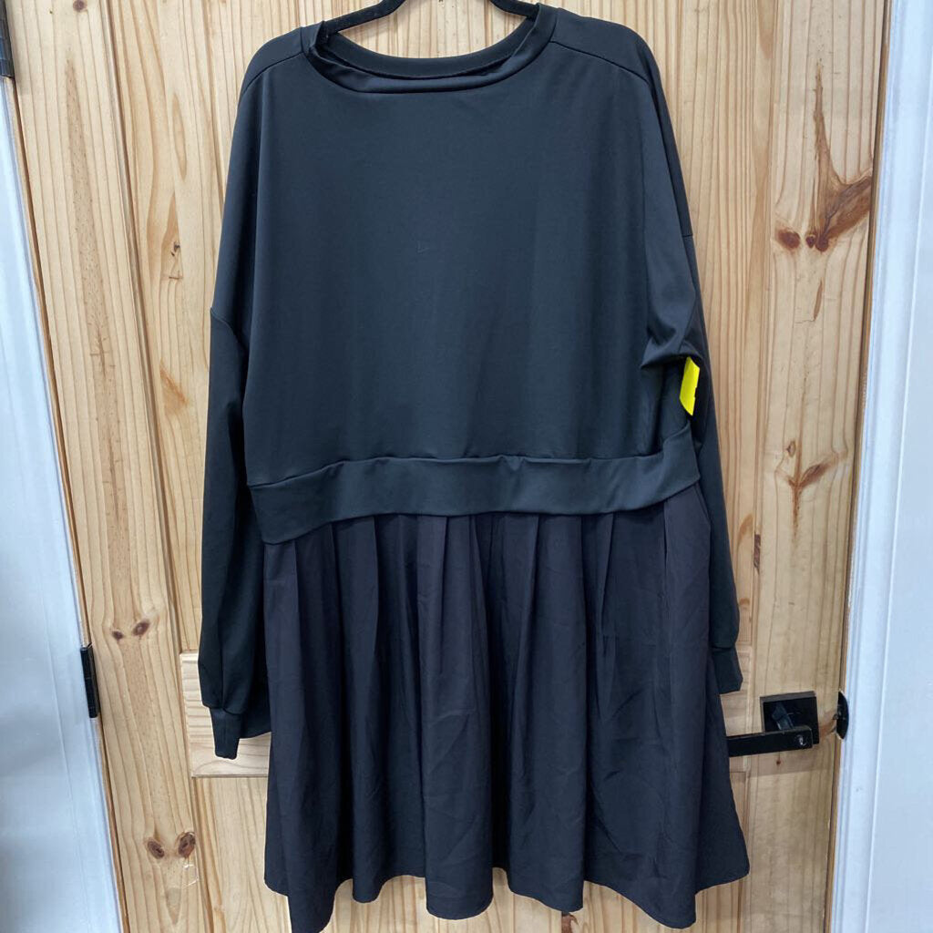 WOMENS BLK LS DRESS 4XL