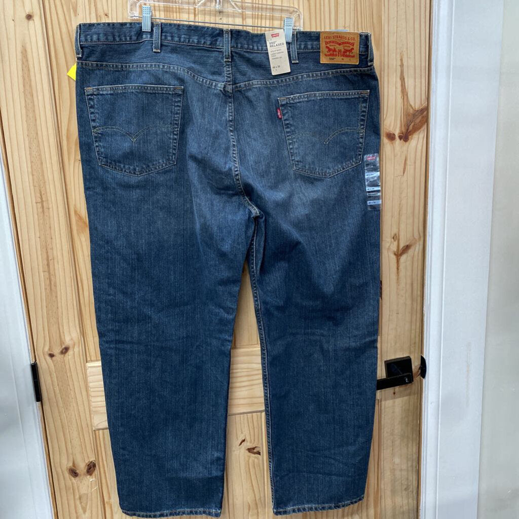 MENS LEVIS DENIM 550 RELAXED JEANS 48X30 NWT