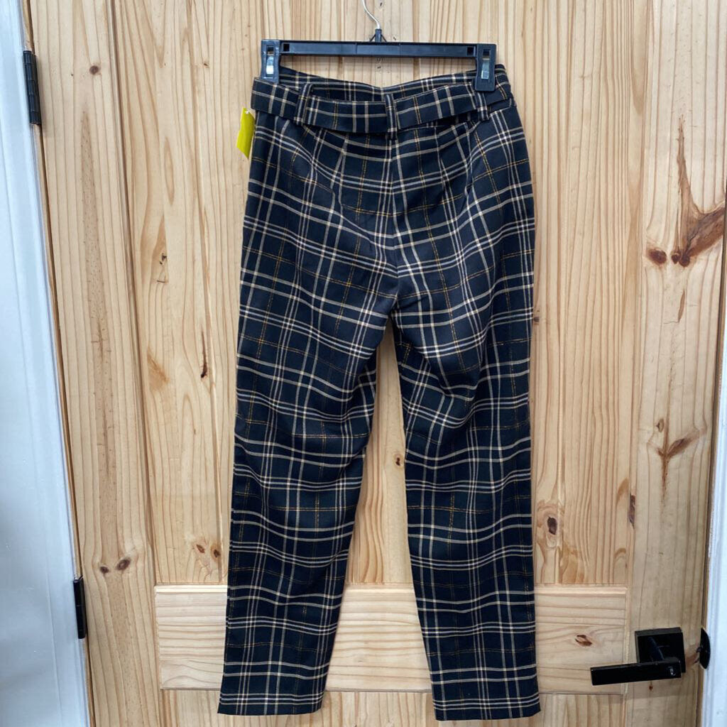 WOMENS THE LOFT CASUAL PANTS BLK/GOLD/TAUPE 00 NWT