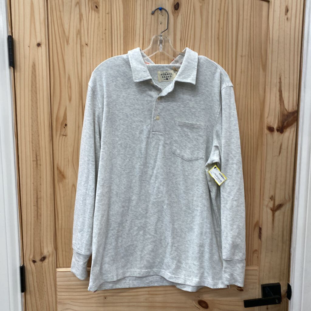 MENS NORMAL BRAND LS LT GREY PULLOVER L NWT