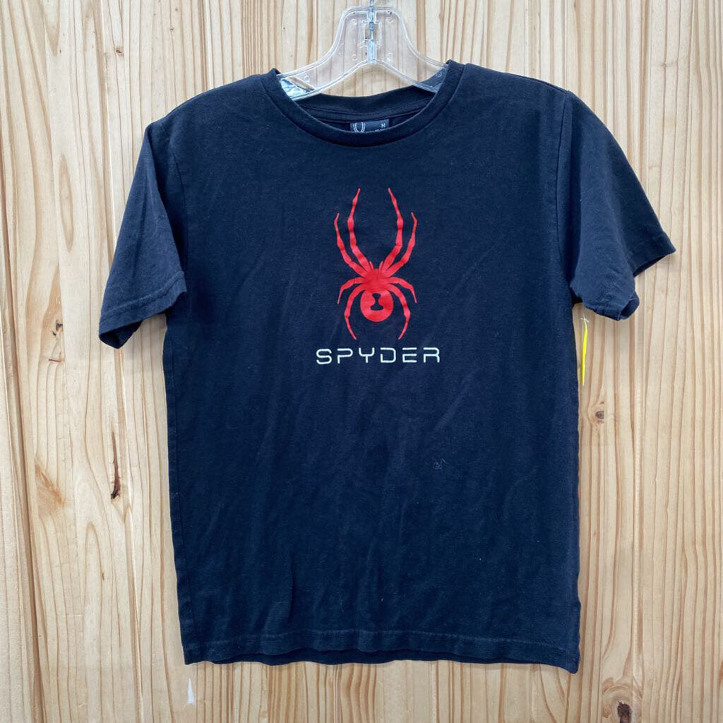 BOYS SPYDER SHIRT BLK/RED M 10/12
