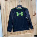 BOYS UNDER ARMOUR SWEATSHIRT BLK/NEON GREEN YLG 12