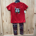 GIRLS BUCEES 2PC SET RED/BLK 4T